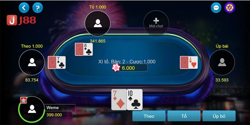 Luật chơi bài xì tố tại nhà cái J88 rất đơn giản và dễ hiểu.